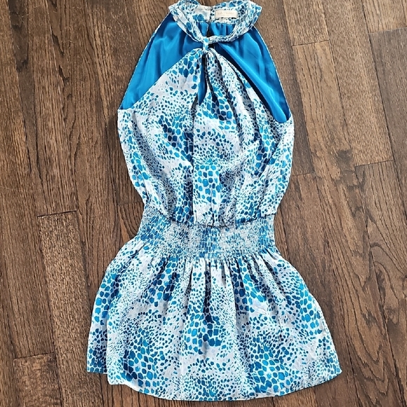 Ramy Brook Dresses & Skirts - Ramy Brook Blue and White Animal Print Halter Dress - Size 4